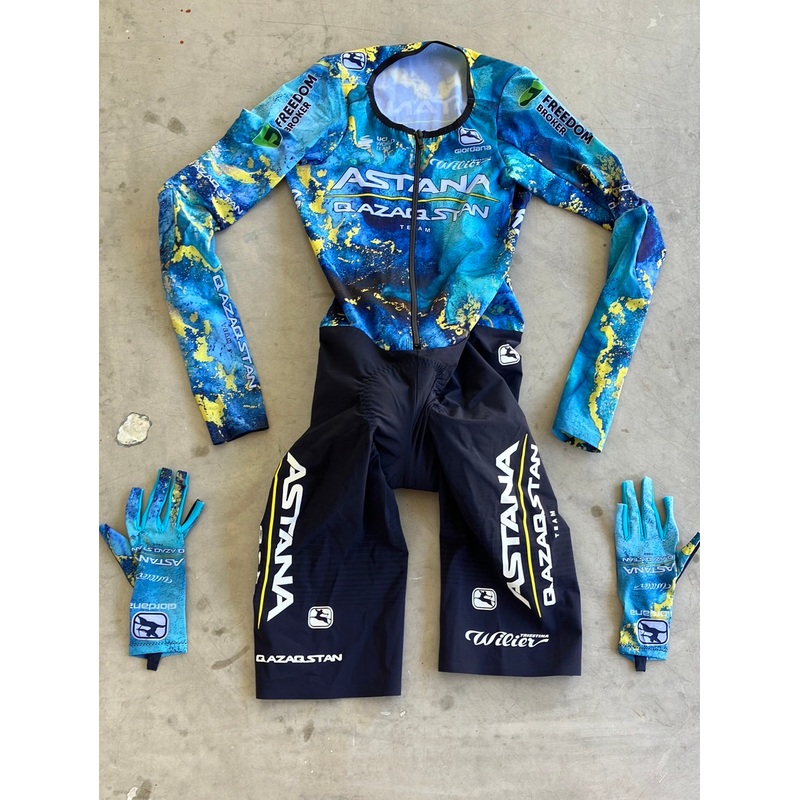 Long Sleeve TT Suit & Aero Gloves Bundle – Tour De France Limited Edition | Giordana |  Astana | Pro Cycling Kit
