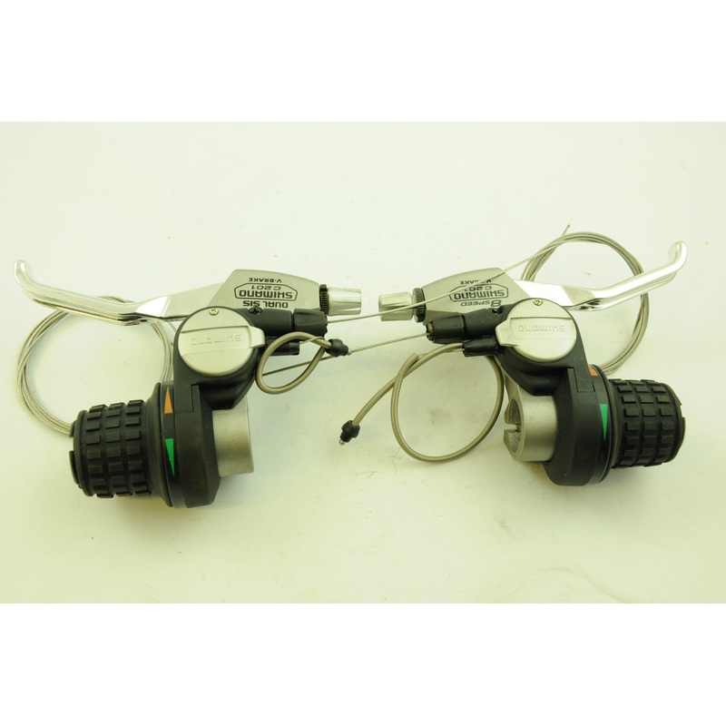 PAIR SHIMANO SB-C201-C202 24 SPD 8×3 REVO GRIPSHIFT INDEX SHIFTER V BRAKE LEVER