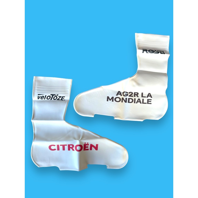 White Overshoes (43-46) Shoe Covers | Velotoze | AG2R | Pro Cycling Kit