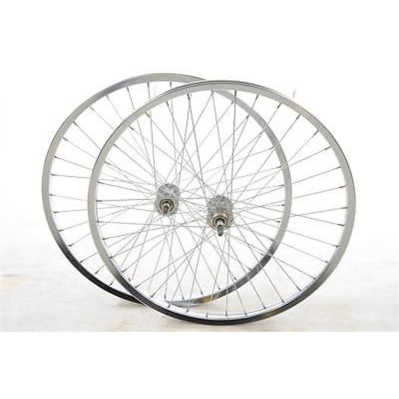 24X1.75 Chrome Wheel Set For Junior Bikes Multispeed Hub Suit 5-6 Speed F-W NOS