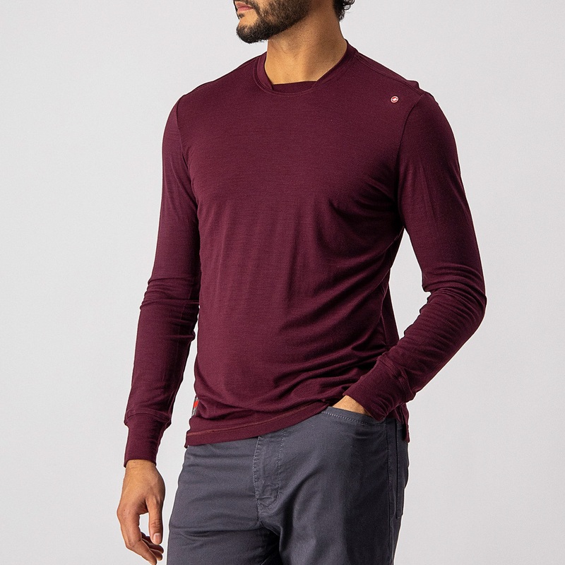 Maglia maniche lunghe Castelli Merino – Bordeaux