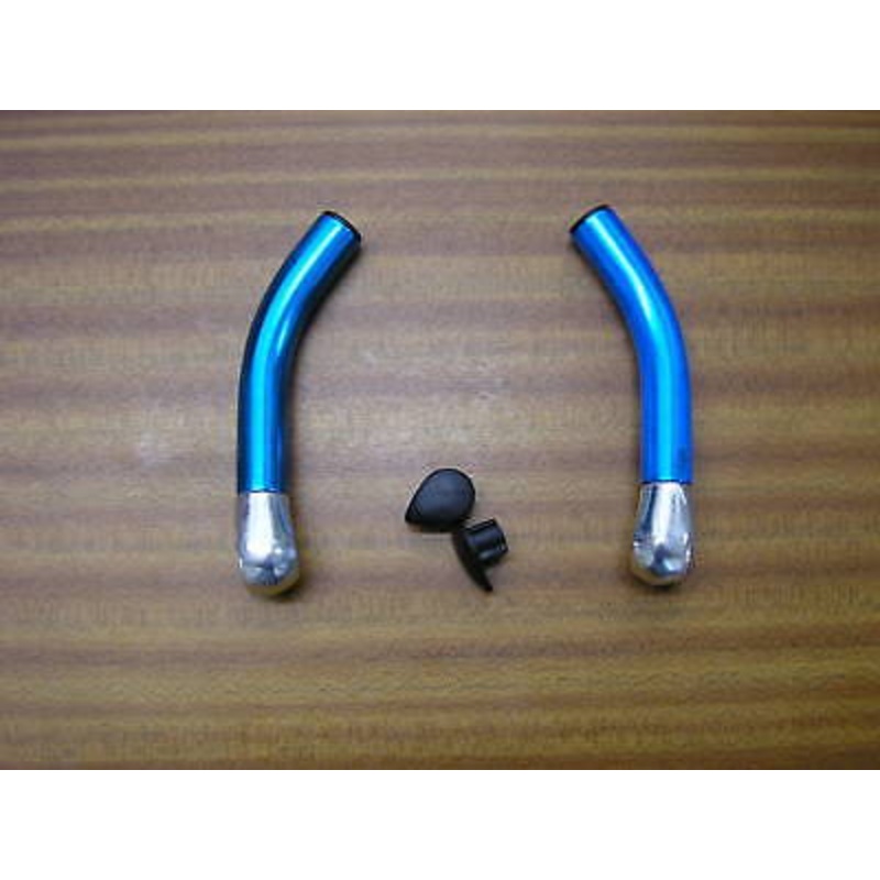 BLUE ALLOY HANDLEBAR BAR ENDS IDEAL FIXIE MOUNTAIN BIKE ANY BIKE GREAT QUALITY