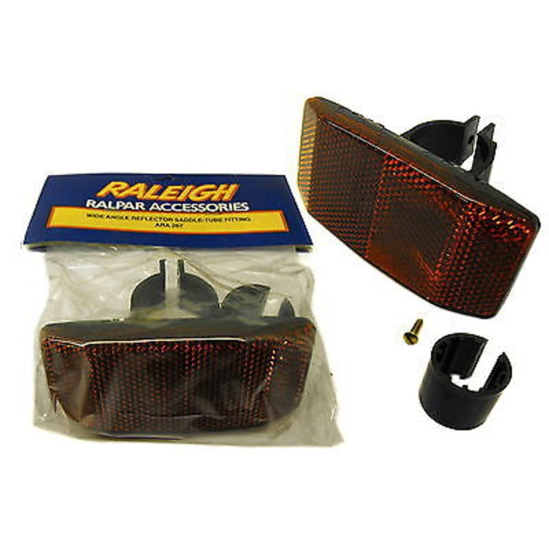 RALEIGH WIDE BIKE SEAT POST REAR REFLECTOR, FITS MOST BIKES & IDEAL FOR TRAILERS