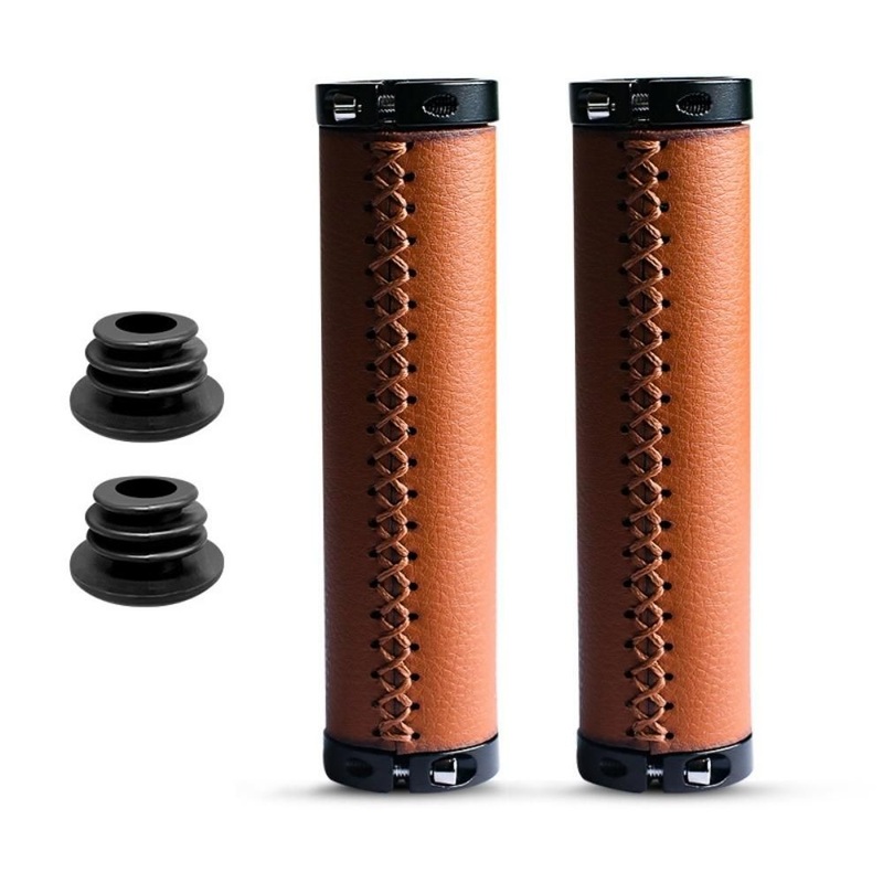1 Set Bicycle Handlebars Riding Accessories Mountain Cruiser Shock-Absorbing and Anti-Slip PU Leather Microfiber Wyz20330