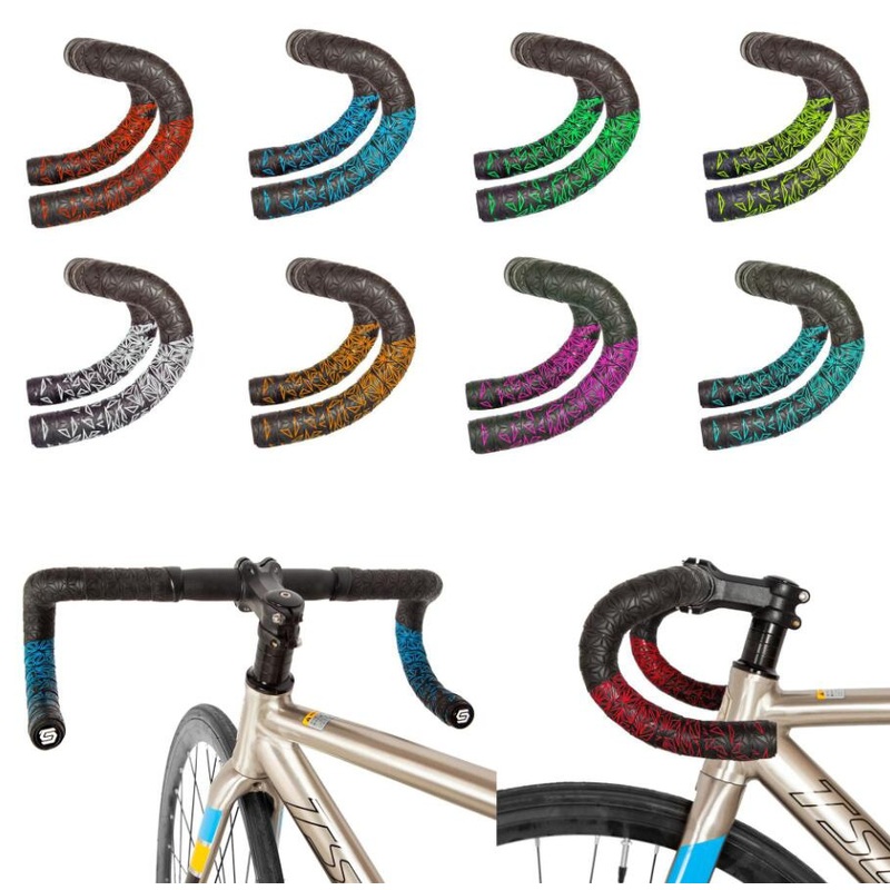 PU Sticky Bike Handlebar Tape Embossed PU Bicycle Bar Tape Cycling Handle Wraps for Road Bikes and Cycling