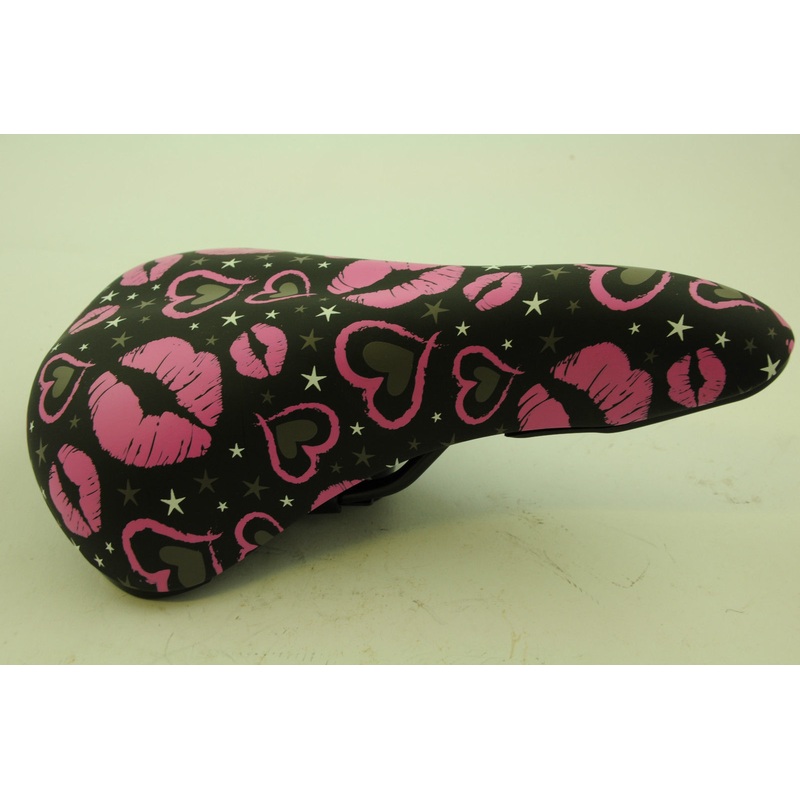 RALEIGH KRUSH 24JNR BIKE SADDLE QUALITY SEAT BLACK+PURPLE LIP PATTERN WBZP124