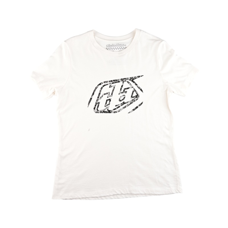 Wmns Short Sleeve Tee Cropped Badge Vintage White