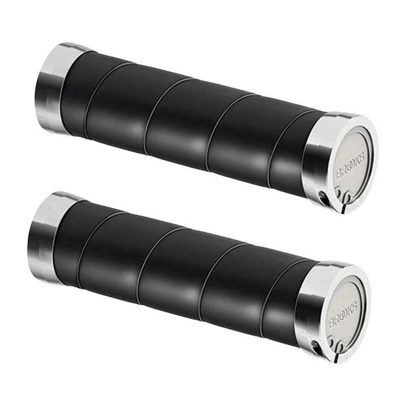 Brooks Slender Leather Grips (Black) (130mm Length)