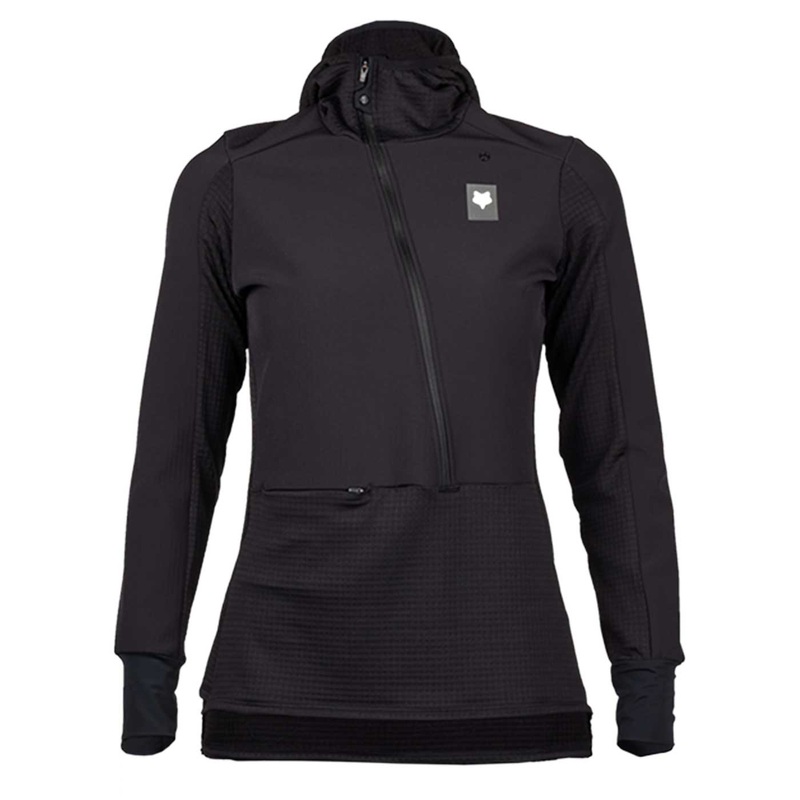 Maglia maniche lunghe donna Fox Cappuccio Defend – Nero