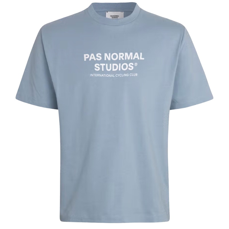 T-Shirt Pas Normal Studios Off-Race Logo – Azzurro