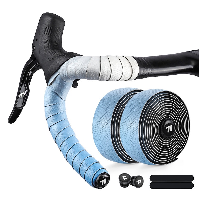 West Biking Yp0804082 1 Pair Road Bike Handlebar Tape Wear-Resistant Anti-Slip PU Wrapping Strap – Gradient Blue