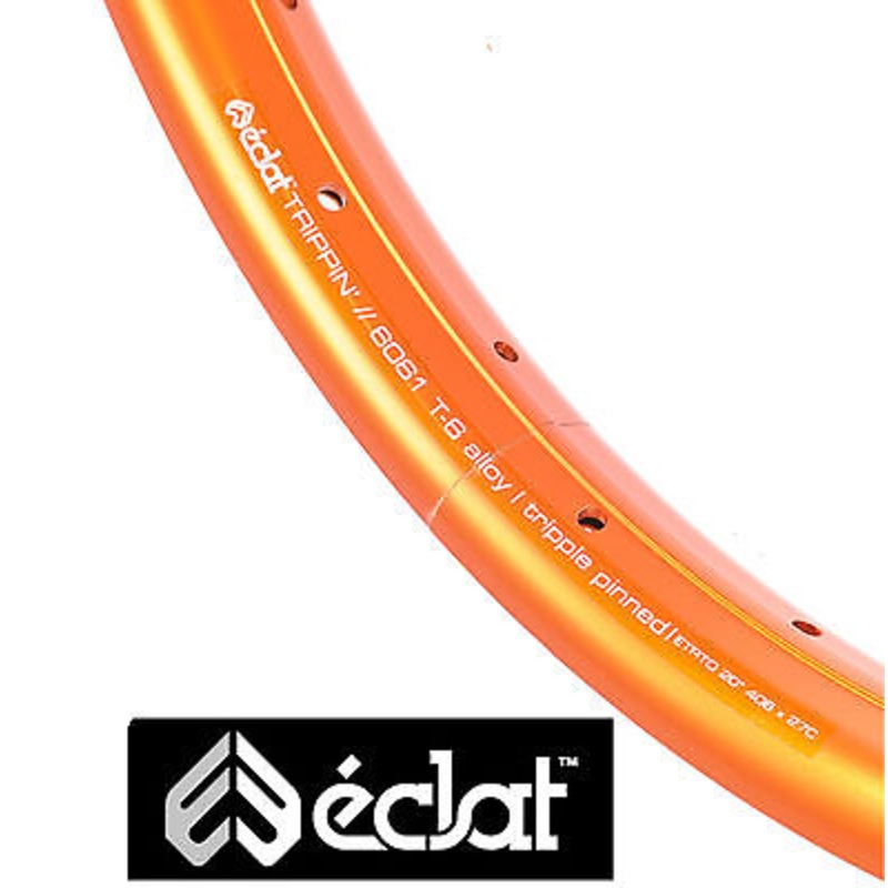 1 X Eclat Trippin Alloy 20 Wide Bike Rims 36 Spoke Double Wall Orange
