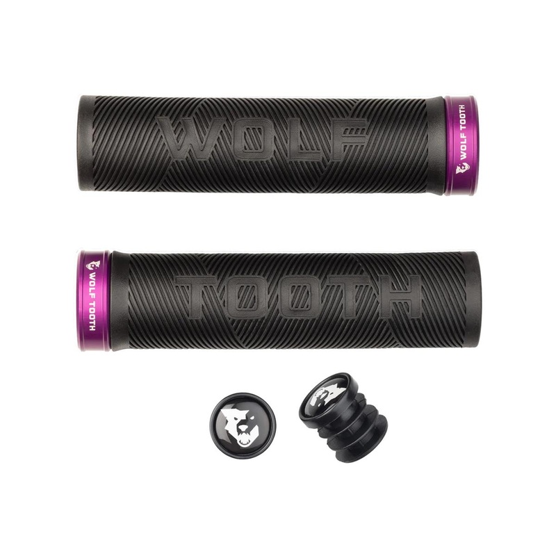 Wolf Tooth Components Echo Lock-On Grips (Black/Purple)