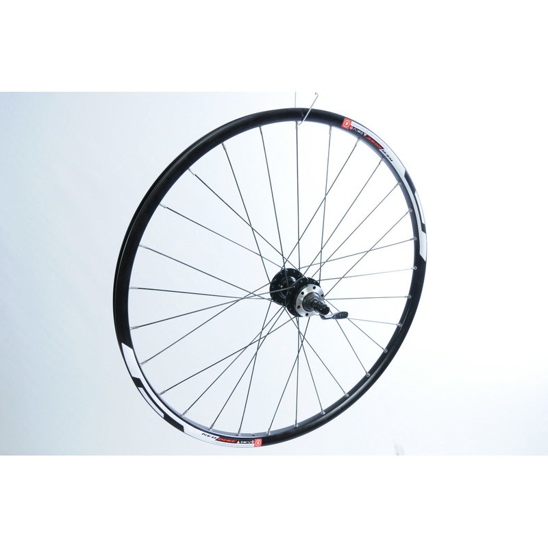 26 MTB (559×19) DISC HUB BIKE FRONT WHEEL BLACK ALLOY Q-R DOUBLE WALL RIM SALE