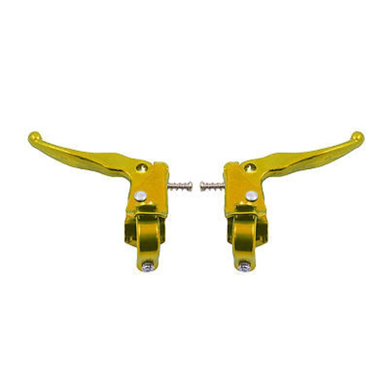 BMX MX STYLE BRAKE LEVERS ALLOY MX TYPE OLD SCHOOL OR MODERN BMX GOLD BL805GO