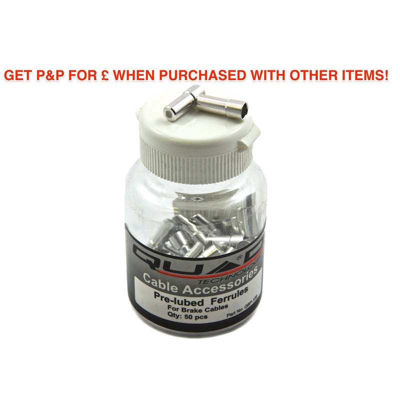 50 x PRE-LUBED BRAKE CABLE FERRULES ALLOY WHOLESALE WORKSHOP PACK QBP106