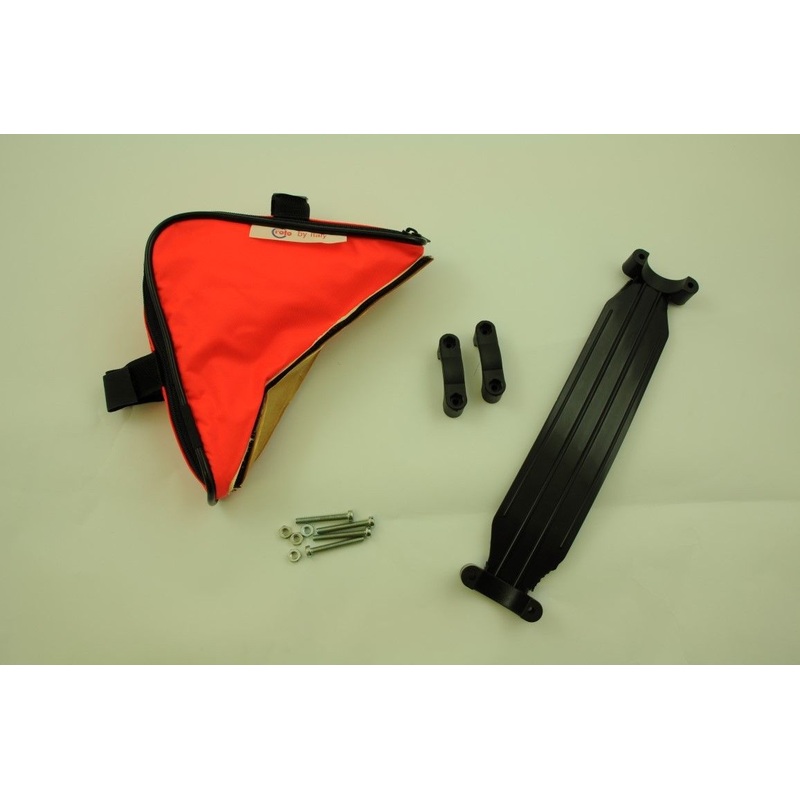 TRIANGLE TOOL BIKE FRAME BAG POUCH + SHOULDER STRAP CARRY YOUR BIKE NEON RED