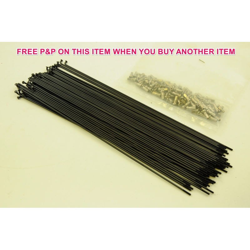 80 x 260mm 14 Gauge BLACK SPOKES + NIPPLES SHOULD SUIT 26 MTB (559) RIM SIZE