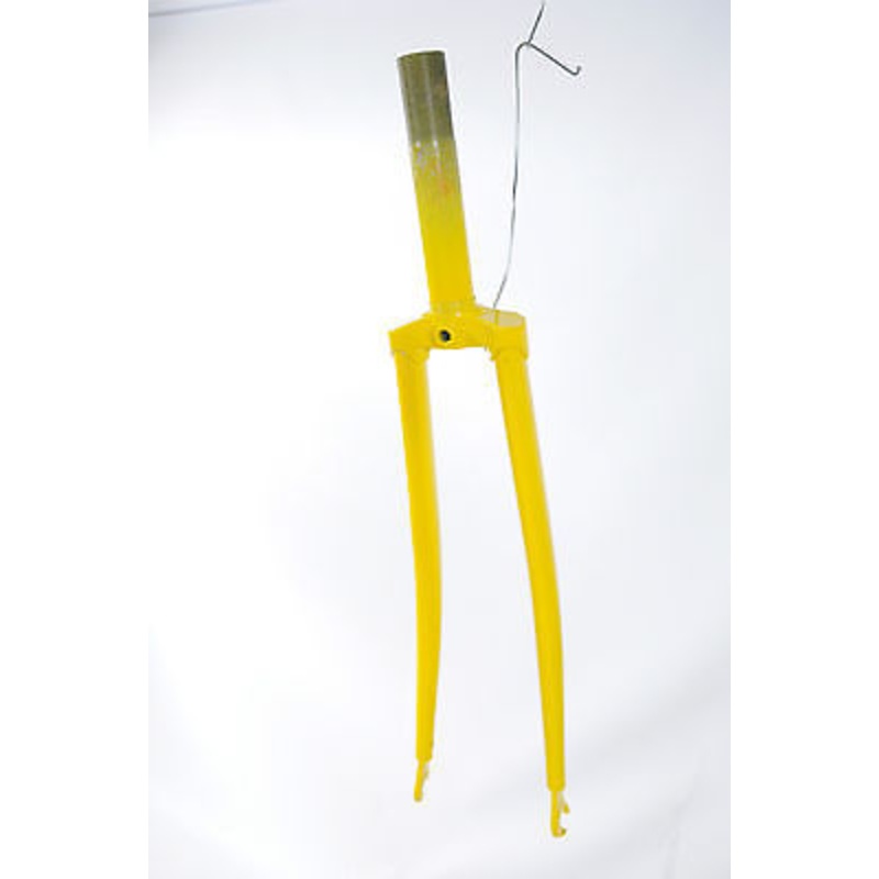 VINTAGE 700C RACING BIKE FORKS OR 26 RACER 25.4mm 1 STEERER 130mm YELLOW NOS