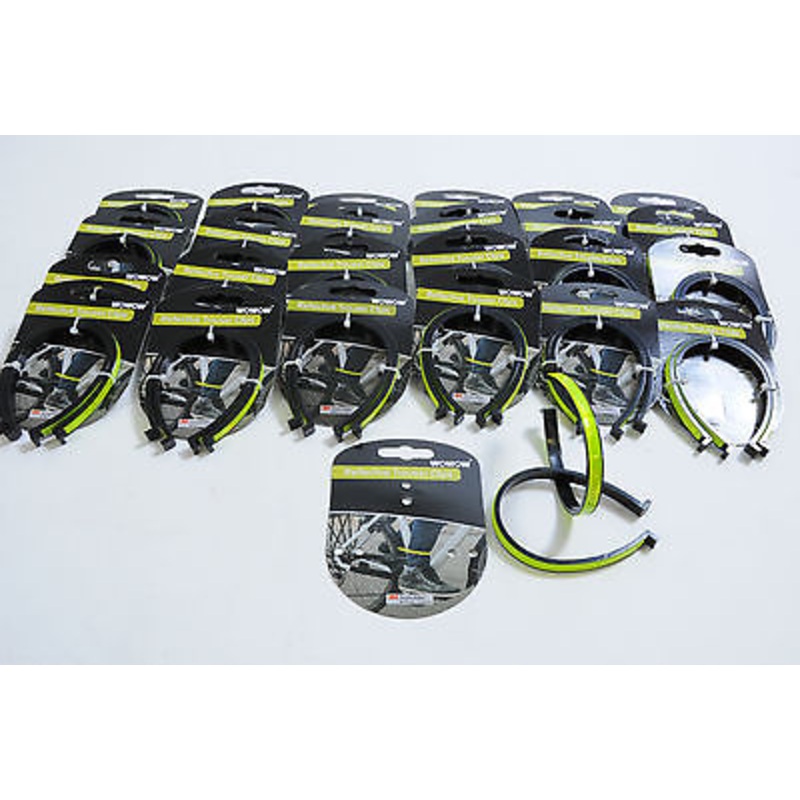WHOLESALE JOB LOT 25 PAIRS WOWOW 3M REFLECTIVE HI-VIS VIZ CYCLING TROUSER CLIPS