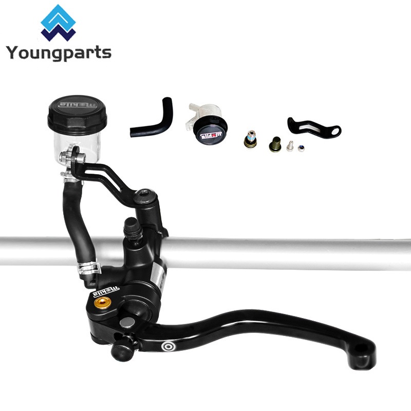Youngparts 19rcs 7/8” 22mm Motorcycle Handlebar Lever Master Cylinder Levers Hydraulic Brake Pump Clutch Handle Reservoir Set for Big Bike