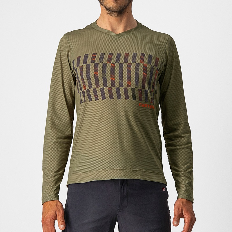 Maglia maniche lunghe Castelli Trail Tech Tee – Verde scuro