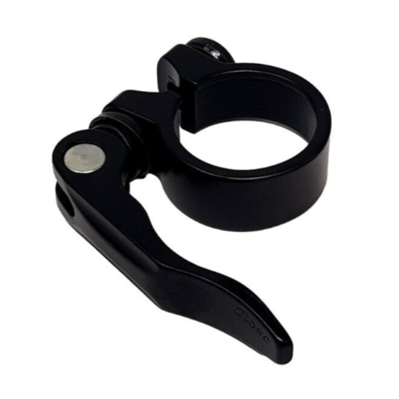 31.9mm Bike Seat Clamp With Quick Release Bolt Lightweight Alloy Black 50 Grams