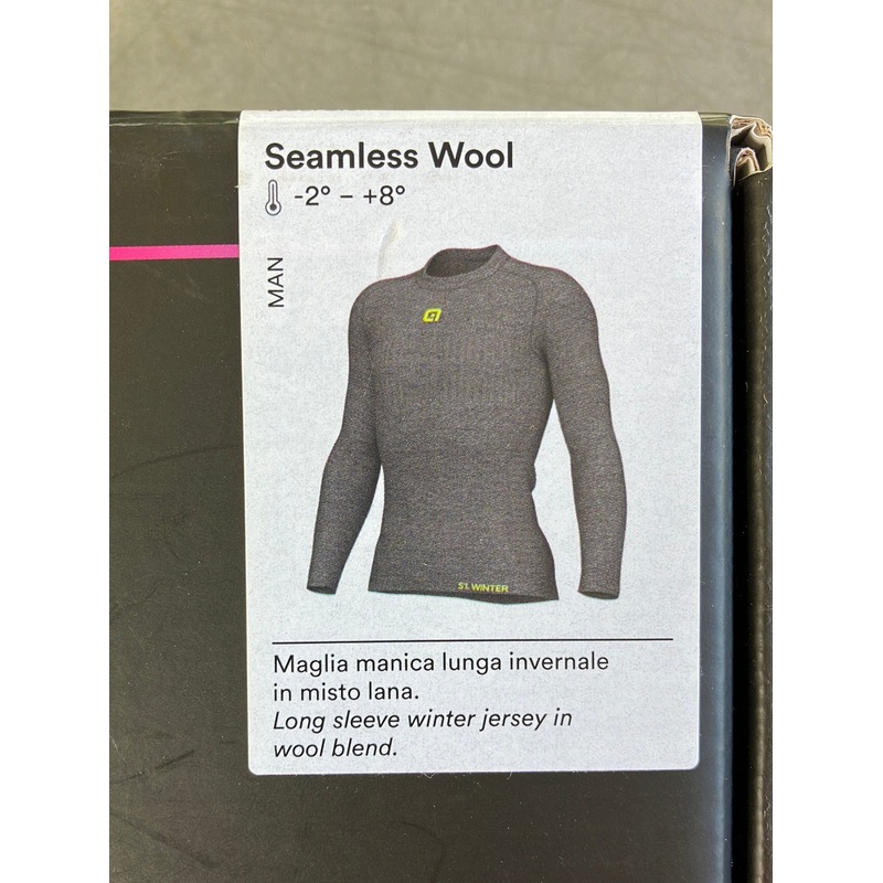 Bardiani | Ale – Winter Wool Long Sleeve Base Layer | Grey | S/M | Pro-Issued Team Kit
