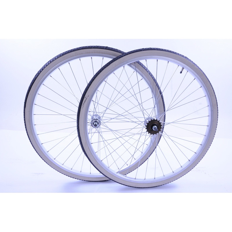 TRADITIONAL TOWN BIKE WHEEL SET COMPLETE 26 x 1 3-8 (590 RIM) SINGLE SPEED