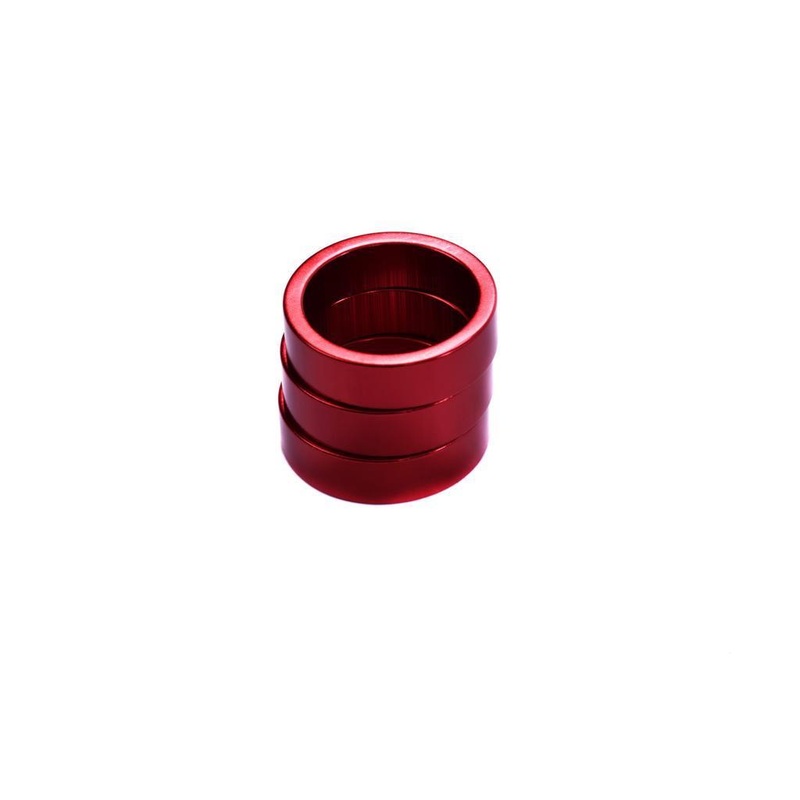 28.6mm A-Head Bike Fork 10mm 3-piece Alloy Spacer Kit Very Smart Anodised Red