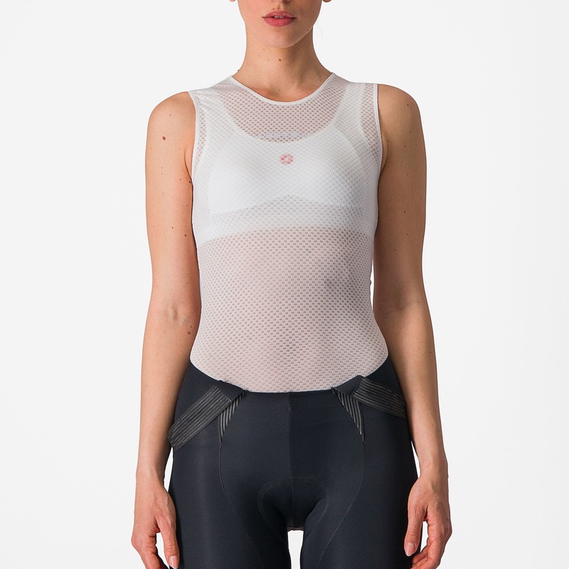 Maglia intima senza maniche donna Castelli Pro Mesh 4 – Bianco