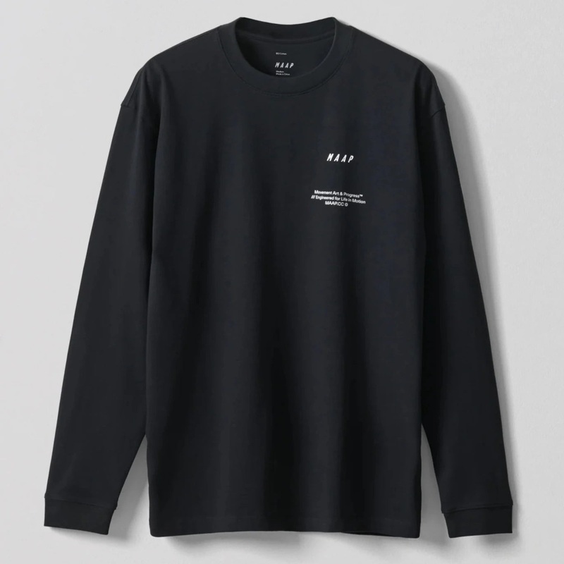T-Shirt maniche lunghe Maap Essentials Print – Nero