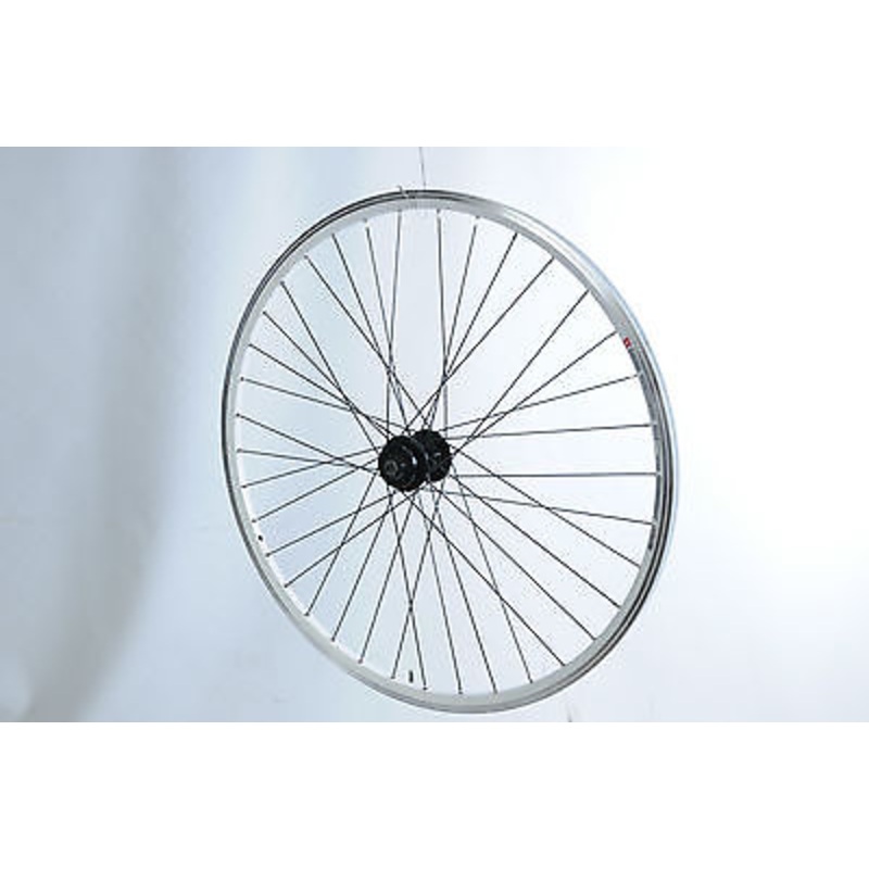 700c (622 x 19) DISC HUB TREKKING BIKE FRONT WHEEL XC WHITE DOUBLE WALL RIM