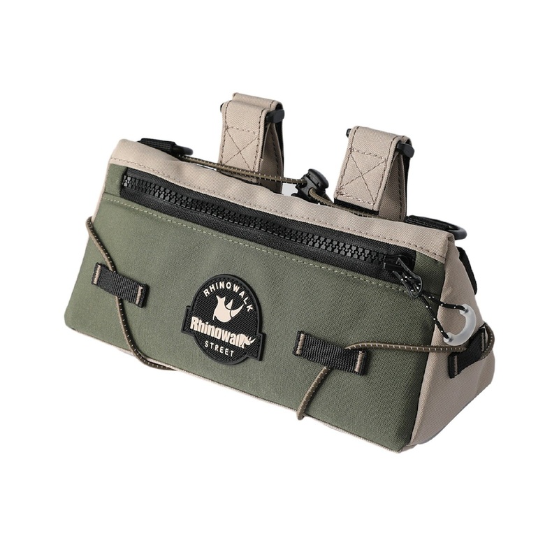 Rhinowalk Bct0202 for Folding Bicycle Handlebar Bag, Waterproof Nylon Bike Front Bag with Shoulder Strap – Army Green