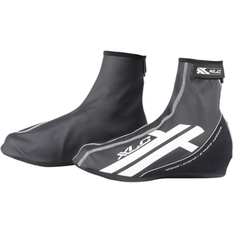 XLC FLEECE LINED WATER REPELLENT OVERSHOES BLACK AND WHITE REFLECTIVE NEARLY 50% OFF