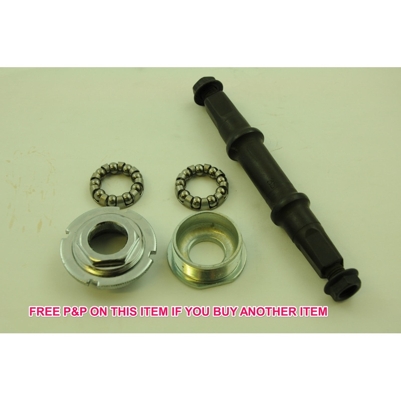 3S BOTTOM BRACKET AXLE SET COMPLETE WITH CUPS & QUALITY BEARING SET THREADED NEW