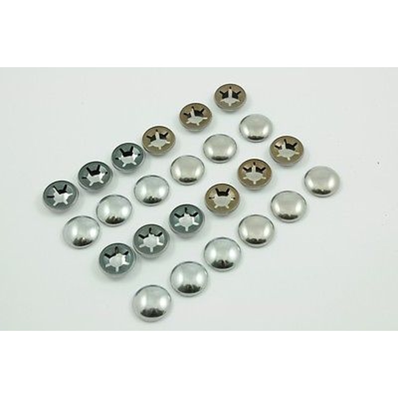STAR LOCK DOME END AXLE CAPS WHOLESALE 24 PACK TWO SIZES 12 x 7-16 & 12 x 13mm