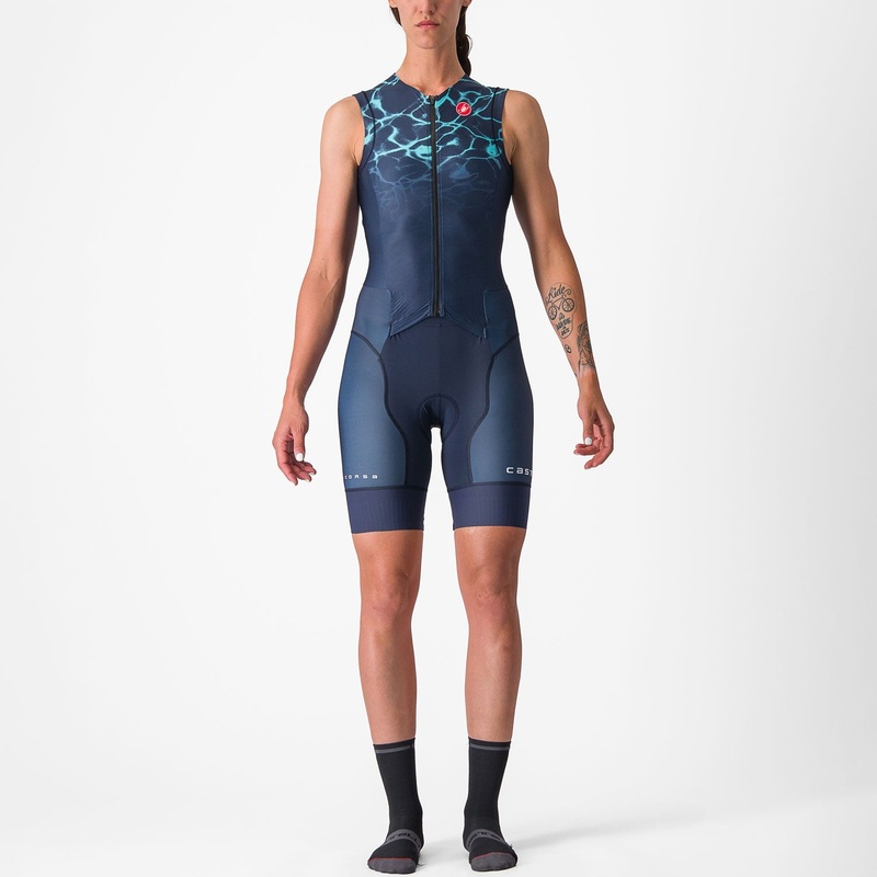 Body donna senza maniche Castelli Free Sanremo Suit – Blu
