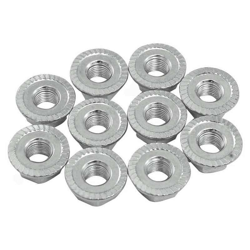 Bulk Pack Of 10 BMX Freestyle Or Any Bike 9mm Axle Flanged Wheel Nuts Chrome