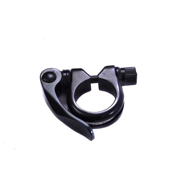 31.8mm ALLOY SEAT POST CLAMP + QUICK RELEASE LEVER GLOSS BLACK MTB + ALL BIKES