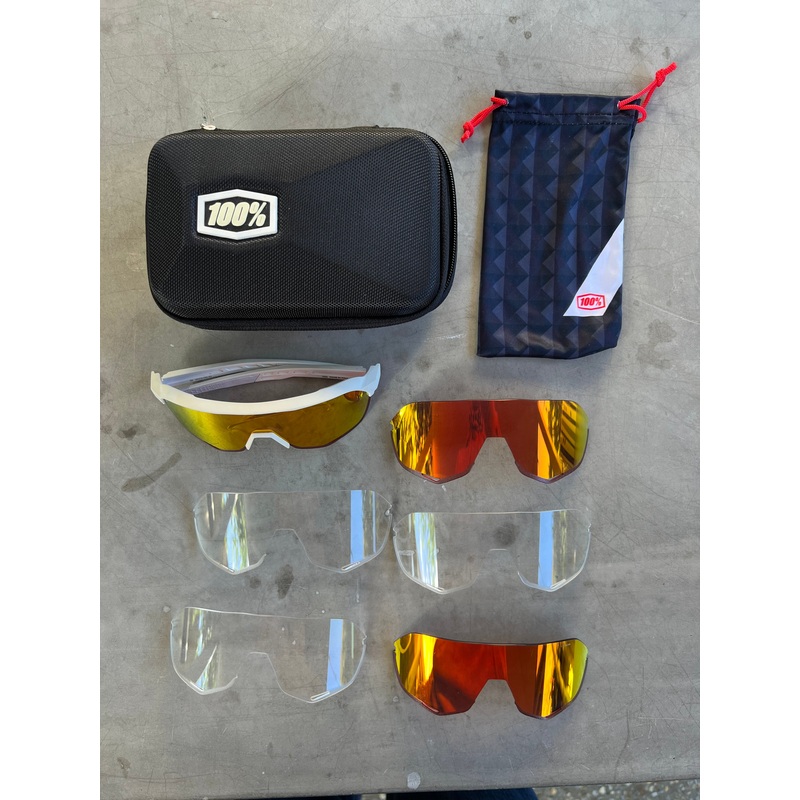 Alpecin Deceuninck | 100% S2 Sunglasses with 7 Spare Lenses | White | Rider-Issued Pro Team Kit