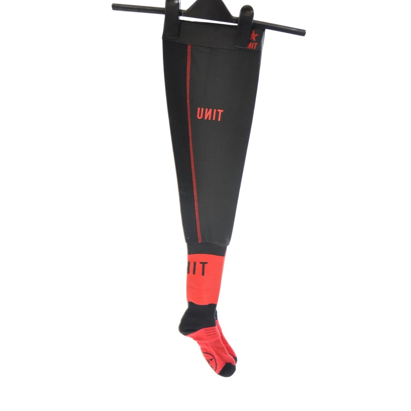 Unit MX Motocross Knee Brace Socks  UK size 10-12 Black-Red