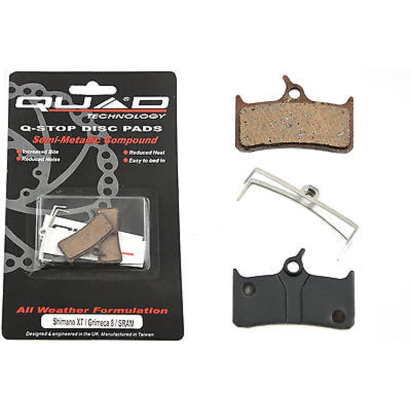 SHIMANO XT,GRIMECA 8,SRAM MTB DISC BRAKE PADS BY QUAD SEMI-METALLIC -50%  QDP12