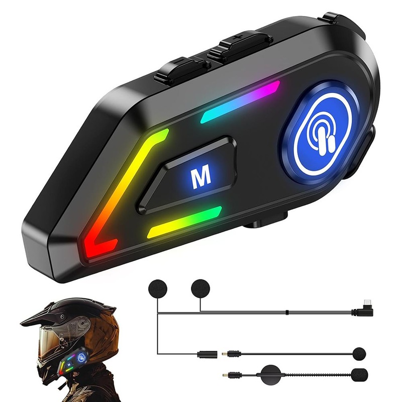 C5 Bluetooth Helmet Headphones Over-Ear Wireless Headset for Motorcycle, Bike & Ski Helmets