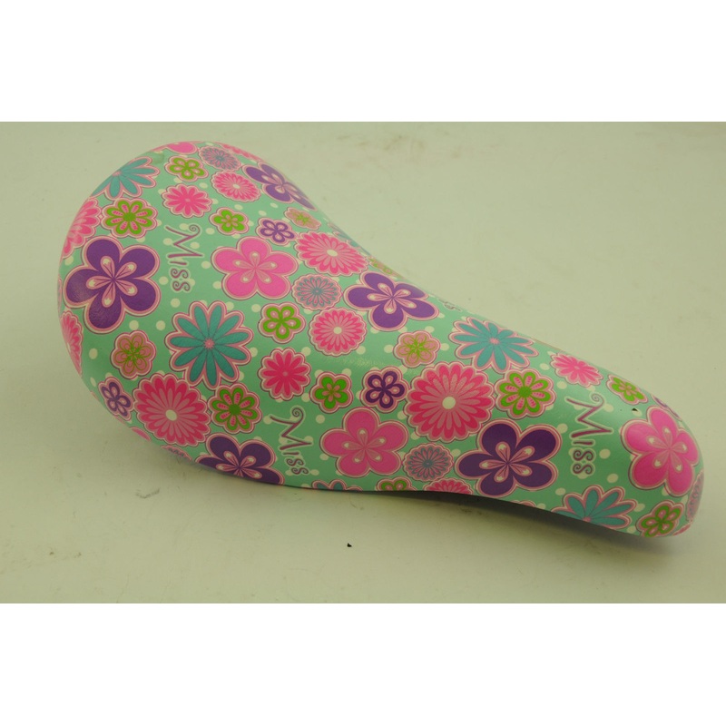 RALEIGH MISS 12+14 KIDDIES BIKE SADDLE FLOWERY GIRLIE BIKE SEAT NO BRACKET TYPE