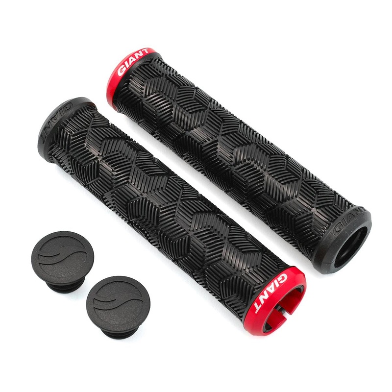 Giant Tactal Single Lock-On Grips (Black/Red) (135mm) (Pair)