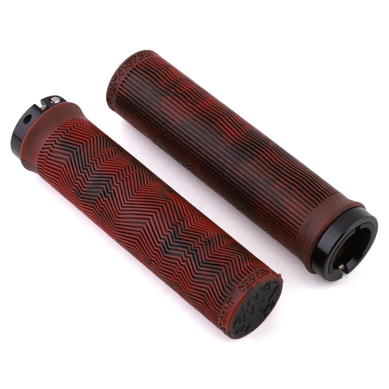 TRUVATIV Descendant Lock-On Grips (Red/Black Marble) (133mm)