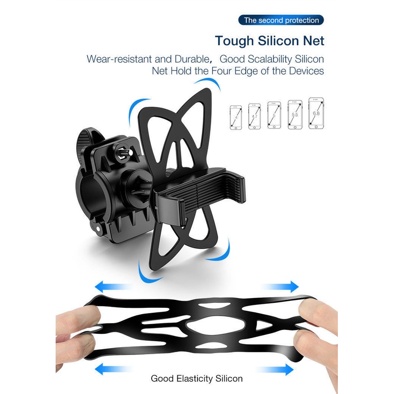 Universal 360 Rotating Silicone Bicycle Motorcycle Mobile Phone Holders Handlebar Mount