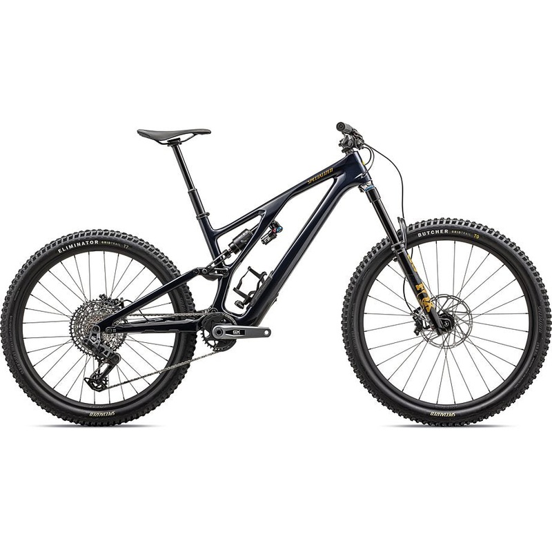2025 Specialized Stumpjumper evo expert bike gloss dark navy / harvest gold s1