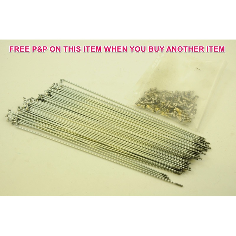 80 x 241mm 14 Gauge SPOKES & NIPPLES MAY SUIT 24-26 (507) RIM MTB WHEELS ETC